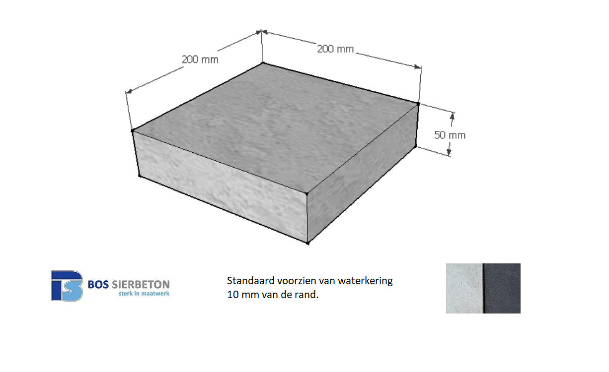 Paalmuts vlak 20 x 20 x 5 cm