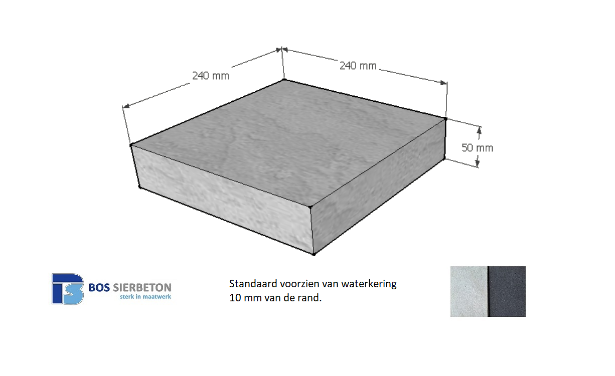 Paalmuts vlak 24 x 24 x 5 cm