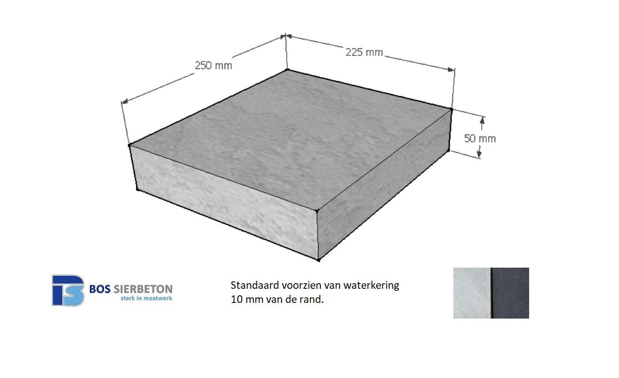 Paalmuts vlak 22.5 x 25 x 5 cm